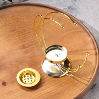 Подставка для благовоний порошковых и конусов "Полумесяц",  золотистый, 15,5х15 см