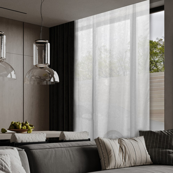 Штора-тюль Witerra с тиснением вензель 300х260см, белый, вуаль, пэ100% Штора-тюль Witerra с тиснением вензель 300х260см, белый, вуаль, пэ100%