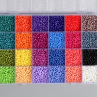 Бисер стекло 8/0 (3 мм) в шкатулке "Яркий" 24 цвета х 15 гр 19х13х2,1 см Бисер стекло 8/0 (3 мм) в шкатулке "Яркий" 24 цвета х 15 гр 19х13х2,1 см