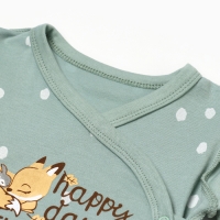 Боди-кимоно детское с длинным рукавом "Лисичка", цвет ментол, рост 62 Боди-кимоно детское с длинным рукавом "Лисичка", цвет ментол, рост 62