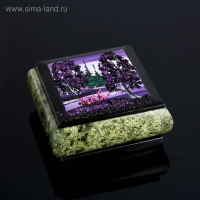 Шкатулка с пейзажем "Ночь", каменная крошка, змеевик Шкатулка с пейзажем "Ночь", каменная крошка, змеевик