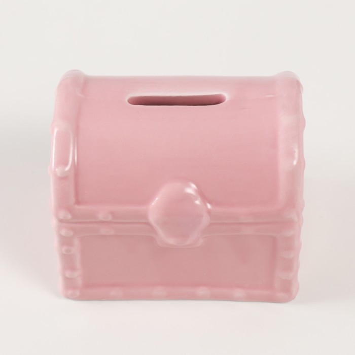 Копилка керамика "Розовый сундучок" 9,2х6,5х8 см