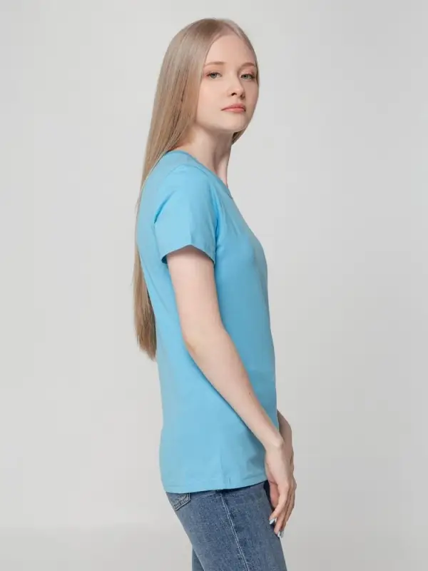 Футболка женская T-bolka Lady голубая, размер S