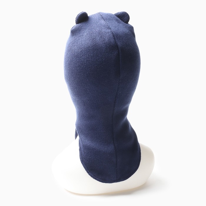 Шапка-шлем для мальчика, цвет индиго, размер 46-50 Шапка-шлем для мальчика, цвет индиго, размер 46-50