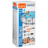 Бассейн каркасный Steel Pro Max, 427 х 122, фильтр-насос (220-240В), лестница, тент, 5612Х Bestway Бассейн каркасный Steel Pro Max, 427 х 122, фильтр-насос (220-240В), лестница, тент, 5612Х Bestway