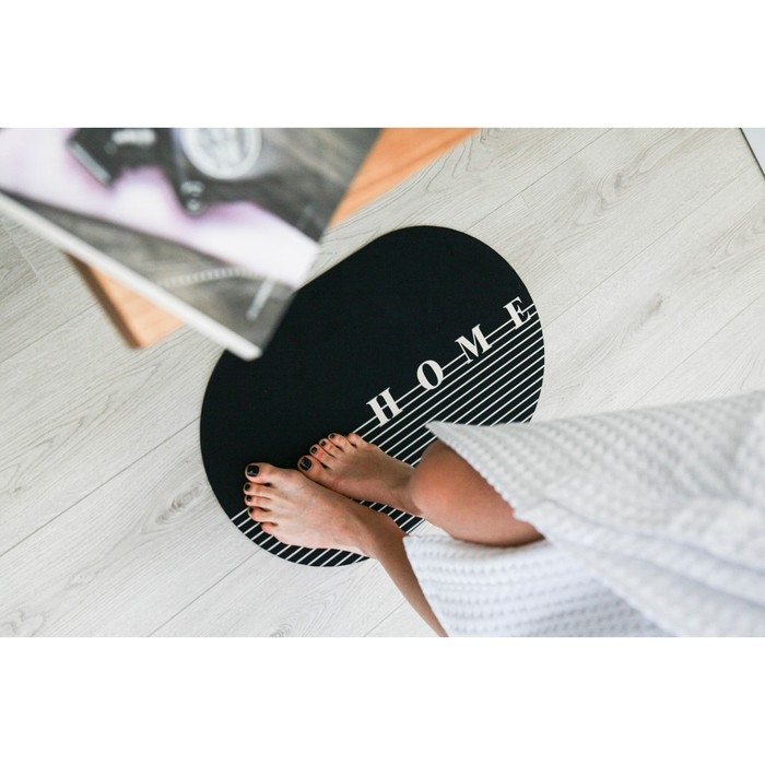 Коврик для дома Доляна Home, 38&times;58 см, цвет чёрный