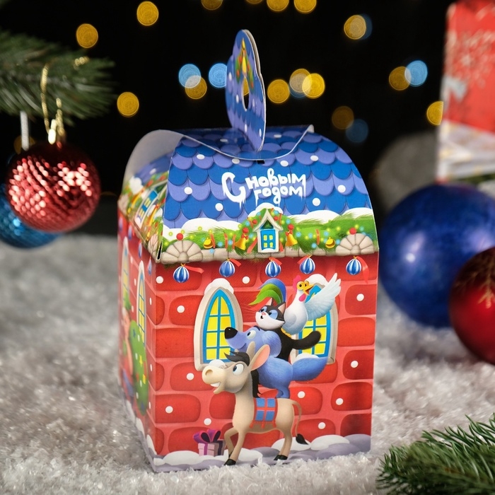 Подарочная коробка Подарочная коробка "Бременские Музыканты", 12 х 12 х 17 см 1шт