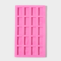 Форма для конфет и шоколада Доляна &laquo;Слитки&raquo;, силикон, 29&times;17&times;1 см, 20 ячеек (4,6&times;2,7 см), цвет розовый