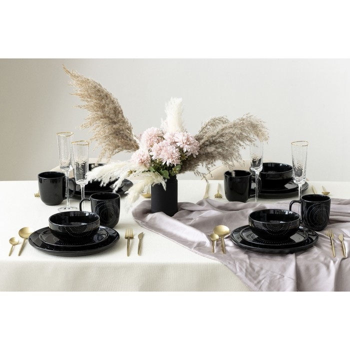 Кружка керамическая «Орнамент», 450 мл, цвет чёрный Кружка керамическая «Орнамент», 450 мл, цвет чёрный