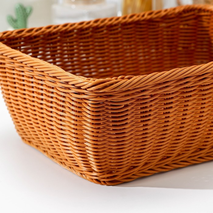 Корзина для продуктов Доляна, 40&times;30&times;15 см, цвет коричневый