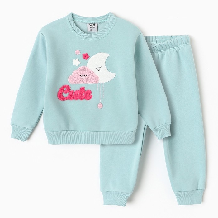 Костюм для девочек (свитшот, брюки), НАЧЁС, цвет бирюзовый, рост 86 см Костюм для девочек (свитшот, брюки), НАЧЁС, цвет бирюзовый, рост 86 см