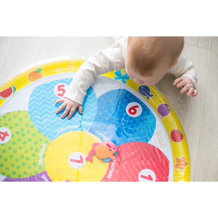 Акваковрик надувной развивающий водный коврик &laquo;Цветик&raquo;, 65x65 см, Крошка Я