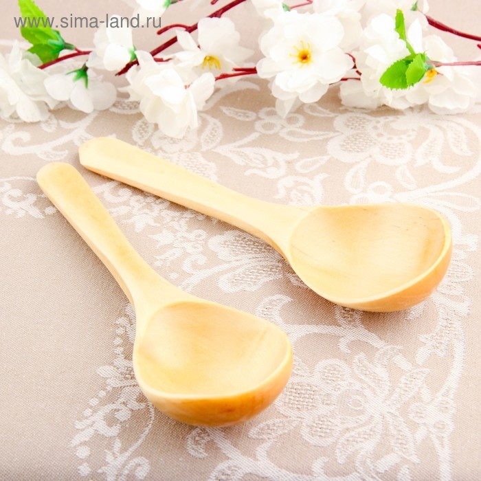 Ложка салатная, покрытая лаком, 6&times;21 см