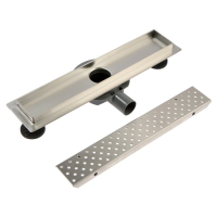 Трап ZEIN, c флaнцeм свободного вращения 360&deg;, 7х40 см, d=40/50 мм, нерж. сталь, сатин