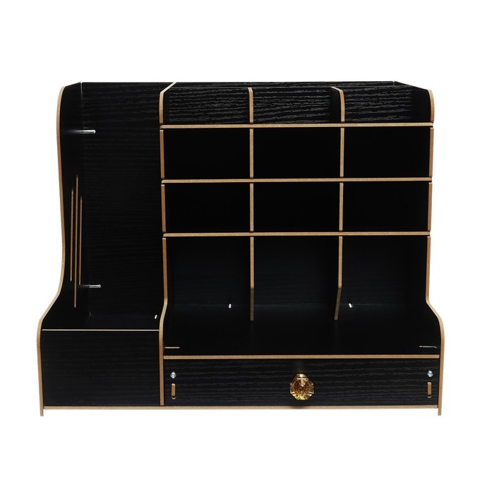 Органайзер-подставка настольный deVENTE. Magnat 33 x 26 x 26 см, МДФ, чёрный, картонная коробка Органайзер-подставка настольный deVENTE. Magnat 33 x 26 x 26 см, МДФ, чёрный, картонная коробка