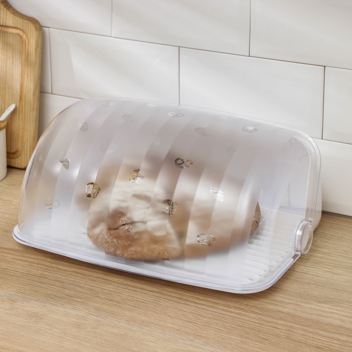 Хлебница пластиковая &laquo;Рондо&raquo;, 34,5&times;27,3&times;16,5 см, цвет белый