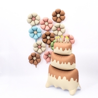 Шар фольгированный 60" «Большой сливочный торт», на подставке, матовый Шар фольгированный 60" «Большой сливочный торт», на подставке, матовый