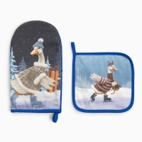 Набор кух. Этель Holiday варежка 15х28см, прихватка 19х19см,100%хл