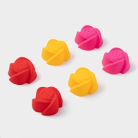 Набор форм для выпечки Доляна «Розочки», силикон, 7×3,5 см, 6 шт, цвет МИКС Набор форм для выпечки Доляна «Розочки», силикон, 7×3,5 см, 6 шт, цвет МИКС