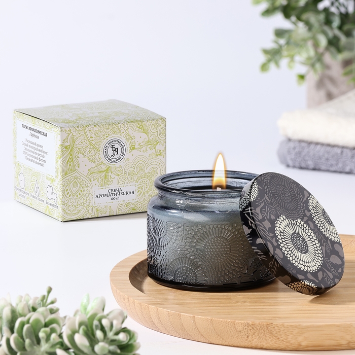 Свеча ароматическая в банке Свеча ароматическая в банке "GARDENIA", 5х7 см, гардения