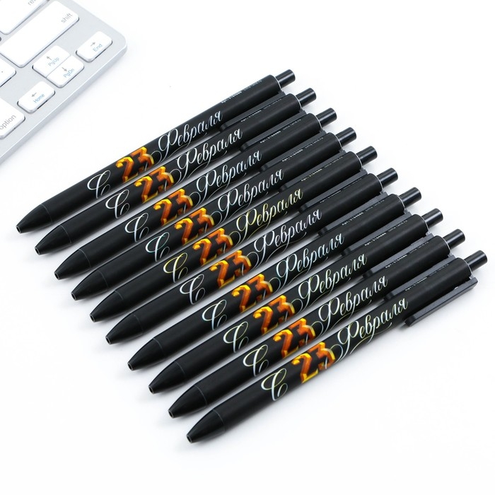 Ручка шариковая автоматическая софт тач &laquo;23 февраля&raquo; 0,7 мм цена за 1 шт