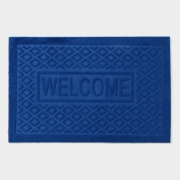 Коврик придверный Доляна Welcome, ромбы, влаговпитывающий, без окантовки, 38&times;58 см, цвет МИКС