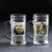 Набор кружек для пива &laquo;Охота-рыбалка&raquo;, 330 мл, 2 шт, рисунок МИКС