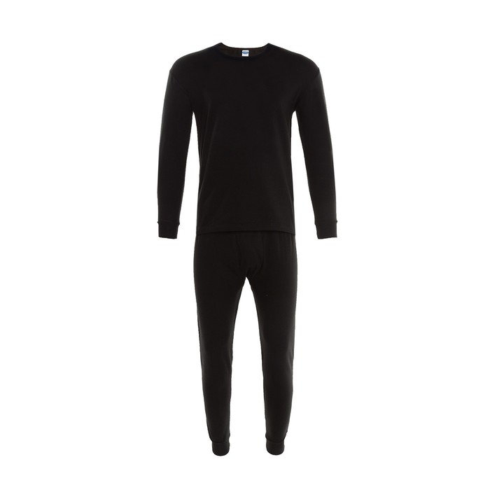 Термобельё мужское НАЧЁС (лонгслив/брюки), цвет чёрный, размер 54