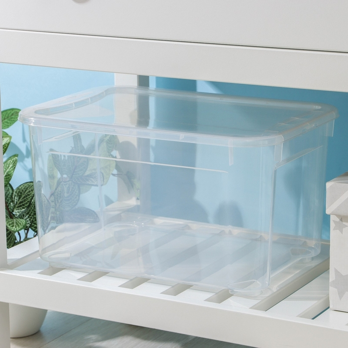Ящик для хранения с крышкой &laquo;Кристалл XS Plus&raquo;, 16 л, 38,9&times;27,5&times;21,5 см, цвет прозрачный