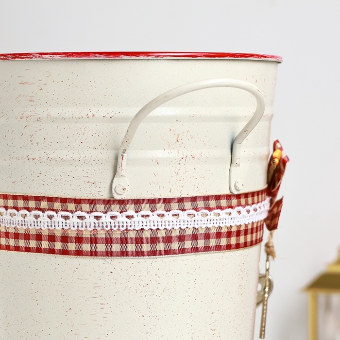 Кашпо - ваза "Ведерко Рустад" бежевая, 15х15х25см