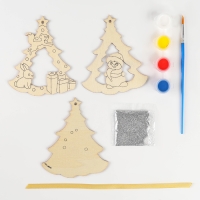 Ёлочная подвеска из дерева своими руками на новый год «Ёлка», новогодний набор для творчества Ёлочная подвеска из дерева своими руками на новый год «Ёлка», новогодний набор для творчества