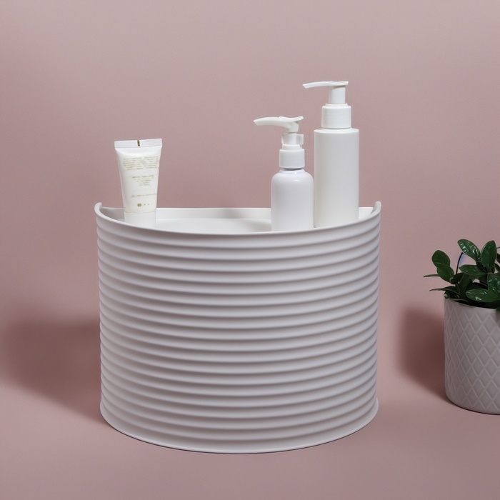 Органайзер для хранения, вращающийся, 3 секции, 27 × 15 см, цвет белый Органайзер для хранения, вращающийся, 3 секции, 27 × 15 см, цвет белый