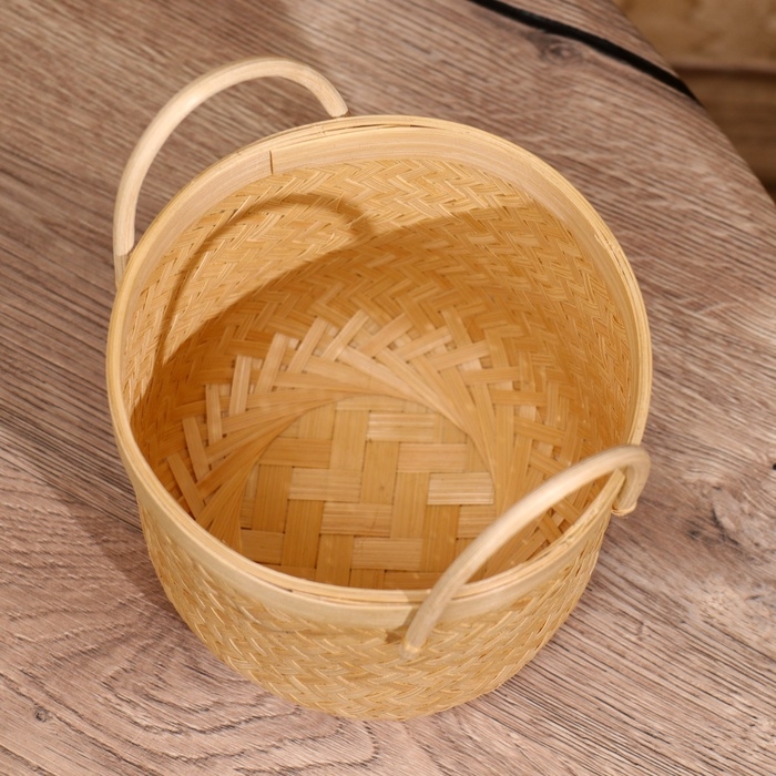 Корзинка плетёная, из бамбука 15х15х20 см