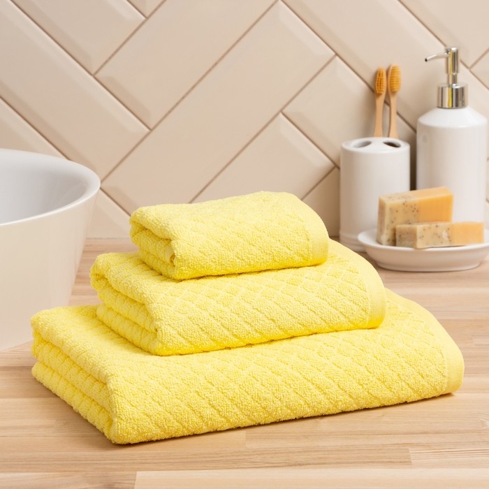 Полотенце махровое Love Life &laquo;Минимализм&raquo; 50х80 см, жёлтый, 100% хл, 500 гр/м2