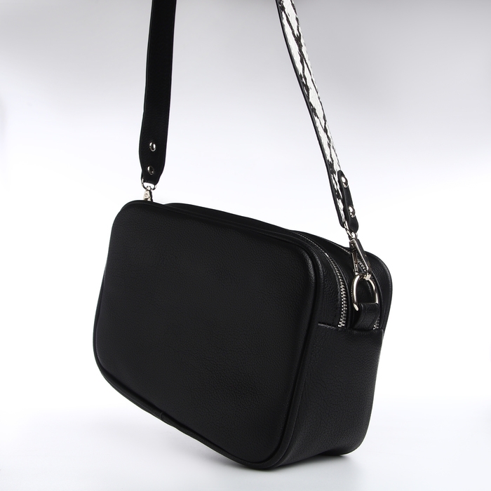 Сумка женская кросс-боди на молнии TEXTURA, маленький размер, цвет чёрный Сумка женская кросс-боди на молнии TEXTURA, маленький размер, цвет чёрный