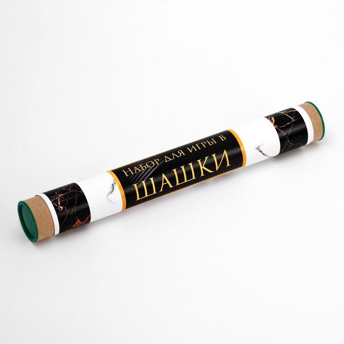 Шашки, настольная игра "Мрамор", поле винил, 30 х 30 см, 24 шт, d-3 см, h-0.9 см, в тубусе