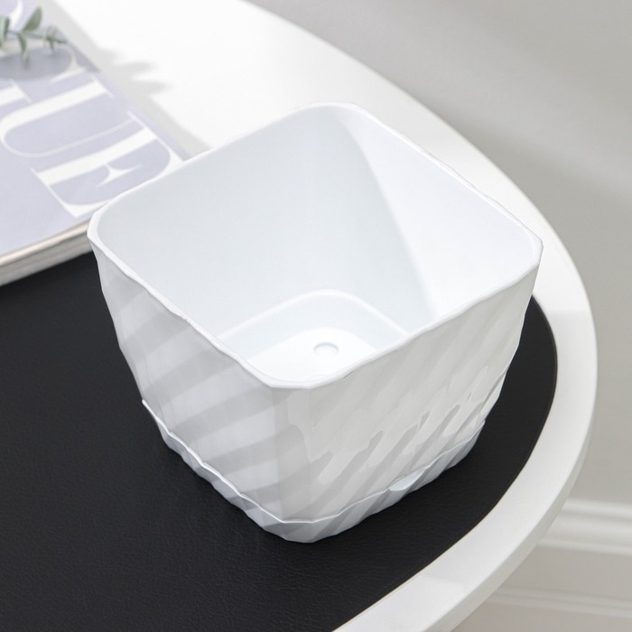 Горшок для цветов с поддоном &laquo;Классика&raquo;, 1 л, пластиковый, белый