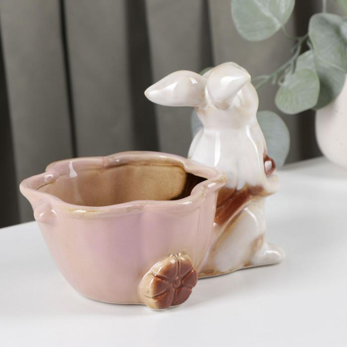 Конфетница керамическая «Зайка», 20×13×14 см, цвет МИКС Конфетница керамическая «Зайка», 20×13×14 см, цвет МИКС