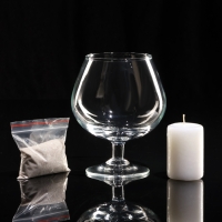 Ваза-подсвечник "Бренди" с белой свечой, 11,5&times;13,8 см, 9 ч, стекло