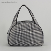 Сумка дорожная женская на молнии, держатель для чемодана, цвет чёрный/белый Сумка дорожная женская на молнии, держатель для чемодана, цвет чёрный/белый