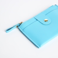 Картхолдер на молнии, цвет голубой