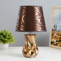Настольная лампа "Эльга" Е14 40Вт шоколадно-золотой 20х20х34см RISALUX Настольная лампа "Эльга" Е14 40Вт шоколадно-золотой 20х20х34см RISALUX