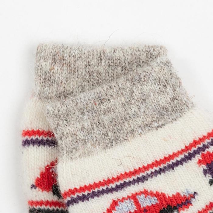 Носки детские шерстяные &laquo;Автомобильчик&raquo;, цвет белый, размер 10