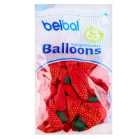 Шар латексный 14" &laquo;Клубника&raquo; шелкография, пастель, набор 25 шт.
