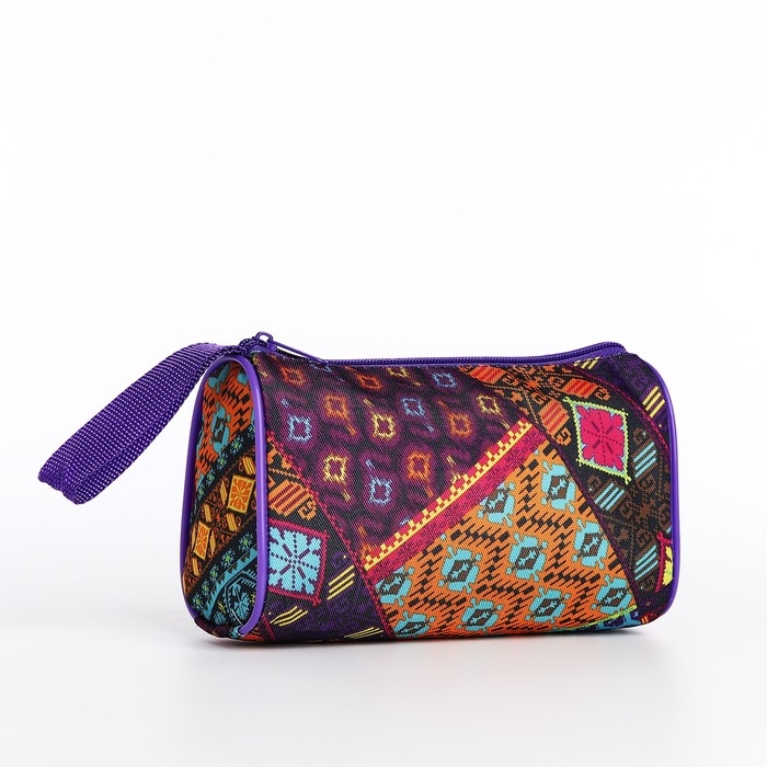 Косметичка на молнии, цвет голубой/разноцветный Косметичка на молнии, цвет голубой/разноцветный