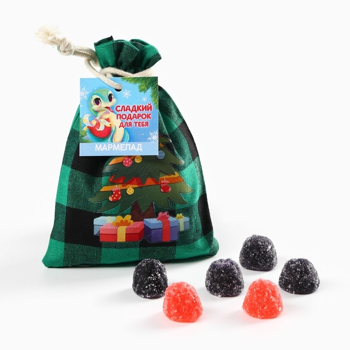 Новый год! Мармелад в мешке «Сладкий подарок», в виде ягод, 50 г Новый год! Мармелад в мешке «Сладкий подарок», в виде ягод, 50 г