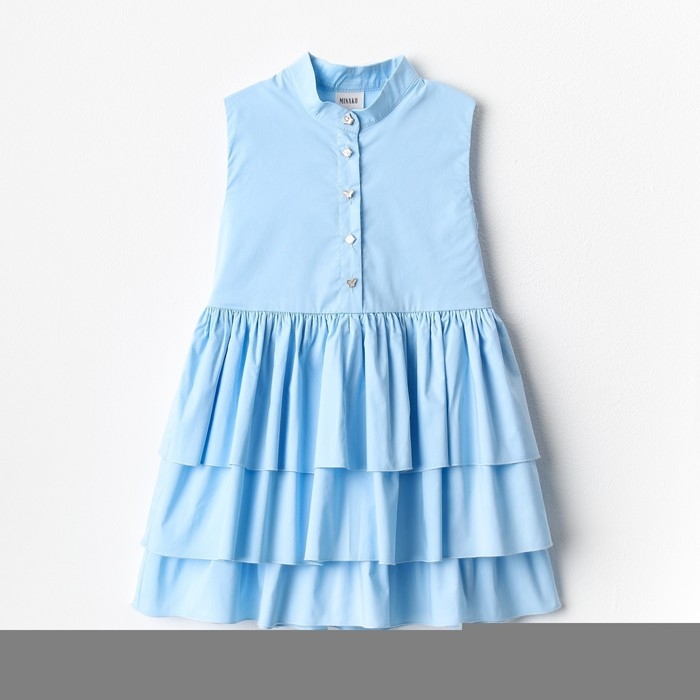 Платье для девочки MINAKU: Cotton collection цвет голубой, р-р 116
