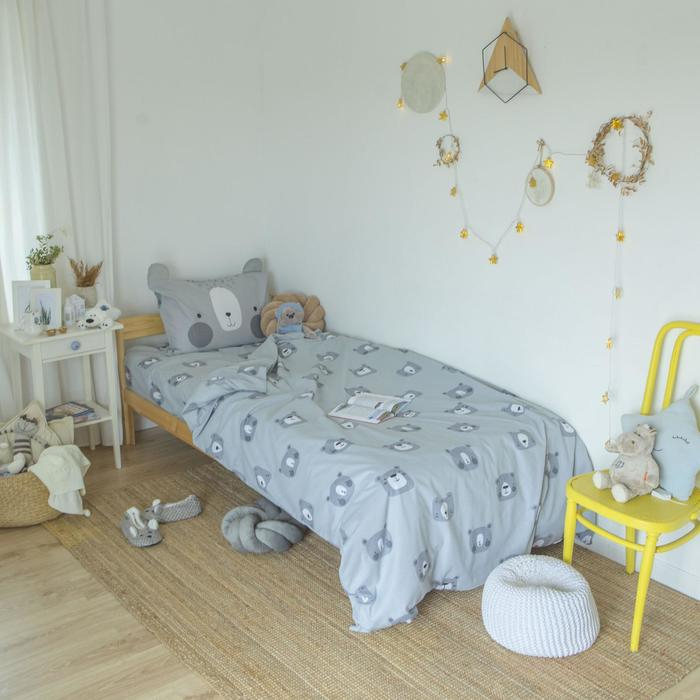 Постельное белье &laquo;Этель&raquo; 1,5 сп Gray bear 143х215 см, 150х214 см, 50х70 см -1 шт