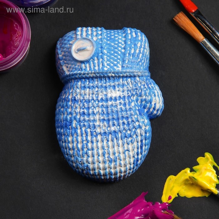 Новогодняя фигура под роспись с подвесом Новогодняя фигура под роспись с подвесом "Варежка вязаная" 5х6см