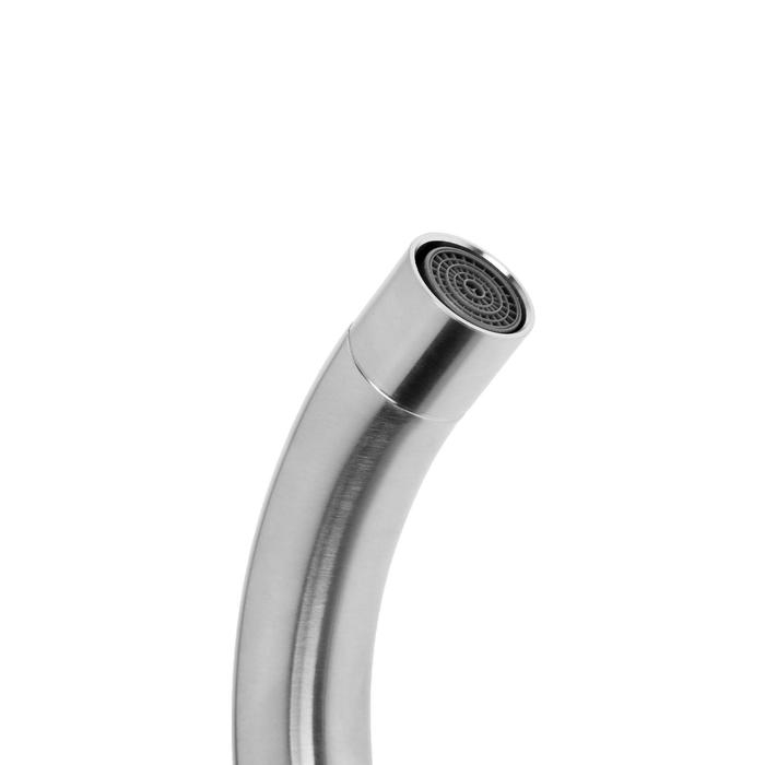 Смеситель для раковины AquaKratos АК11203, однорычажный, без подводки, нержавеющая сталь Смеситель для раковины AquaKratos АК11203, однорычажный, без подводки, нержавеющая сталь